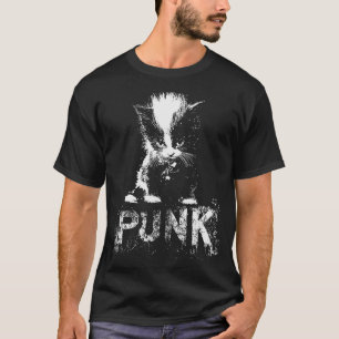 Camiseta Gatito Punk Con Diseño Gótico Nge Mohawk