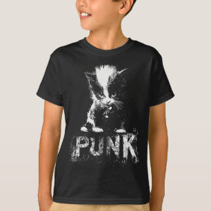 Camiseta Gatito Punk Gato Con Mohawk Diseño Gótico Nge