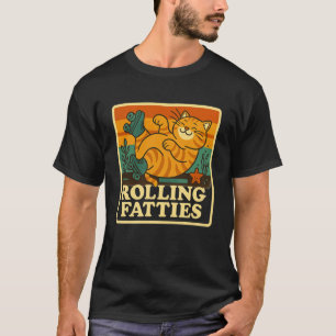 Camiseta Gatito Retro Patinador Kitten Rodando Fatties Dive