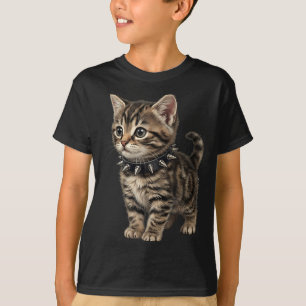 Camiseta Gatito Rocker Punk Metal Rock and Roll Música Infa