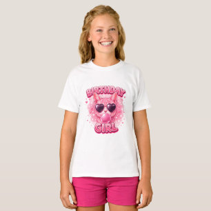 Camiseta Gatito Rosa Lindo Cumpleañera con Gafas de Sol de 