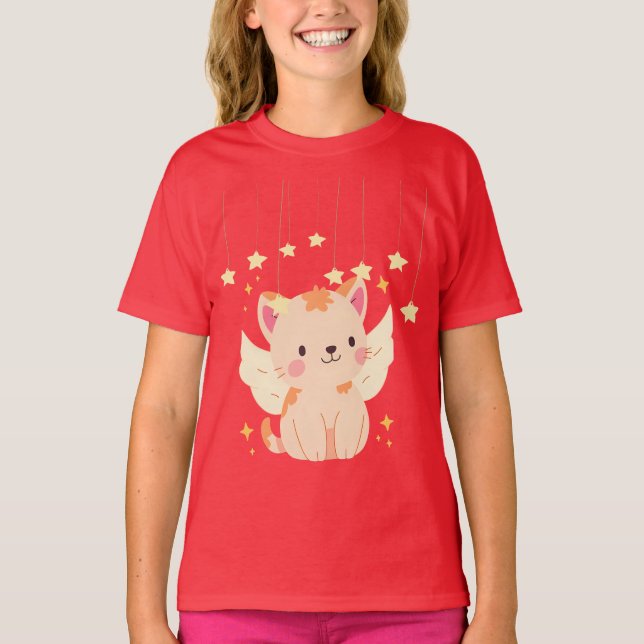 Camiseta "Gatito Rosa - Tee Adorable" (Anverso)