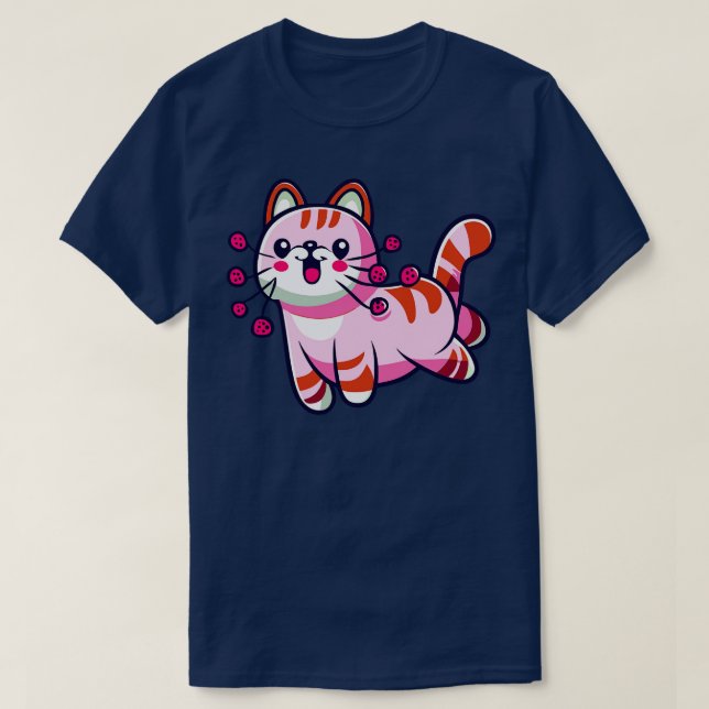 Camiseta gatito rosado de gatito raspberry (Diseño del anverso)