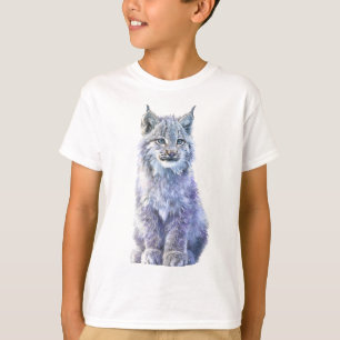 Camiseta Gatito Salvaje Esponjoso Lynx Ojos Azules Niños