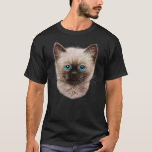 Camiseta Gatito Siamés, Cara De Gato Fluffy