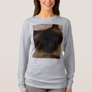 Camiseta Gatito siamés lindo gato mascota ronroneo maullar 
