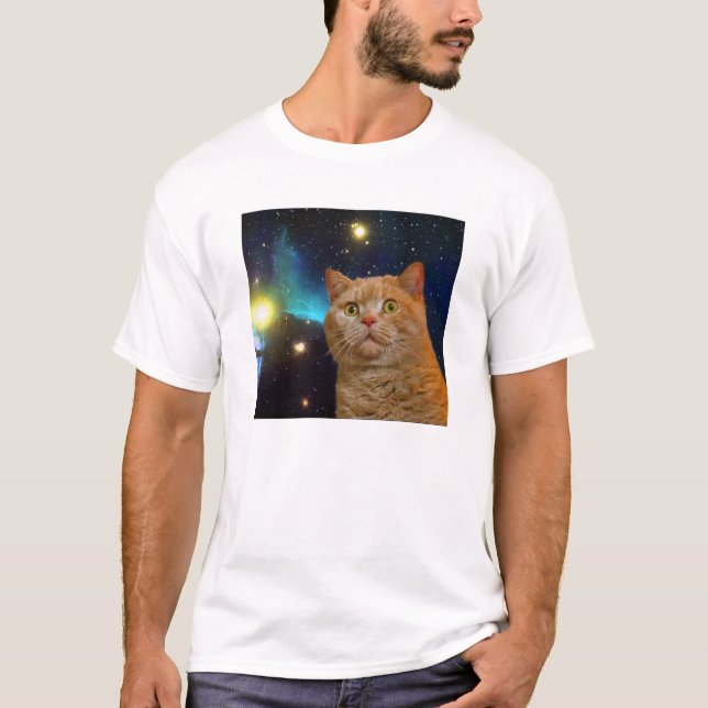 Camiseta Gatito sorprendido del espacio (Anverso)
