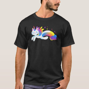 Camiseta Gatito Unicornio Arcoíris - Unicat Caticorn Volado