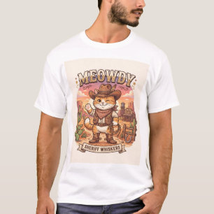 Camiseta Gatito Vaquero Sheriff Bigotes Meowdy Cute