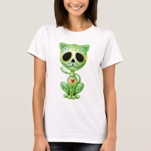 Camiseta Gatito verde del azúcar del zombi