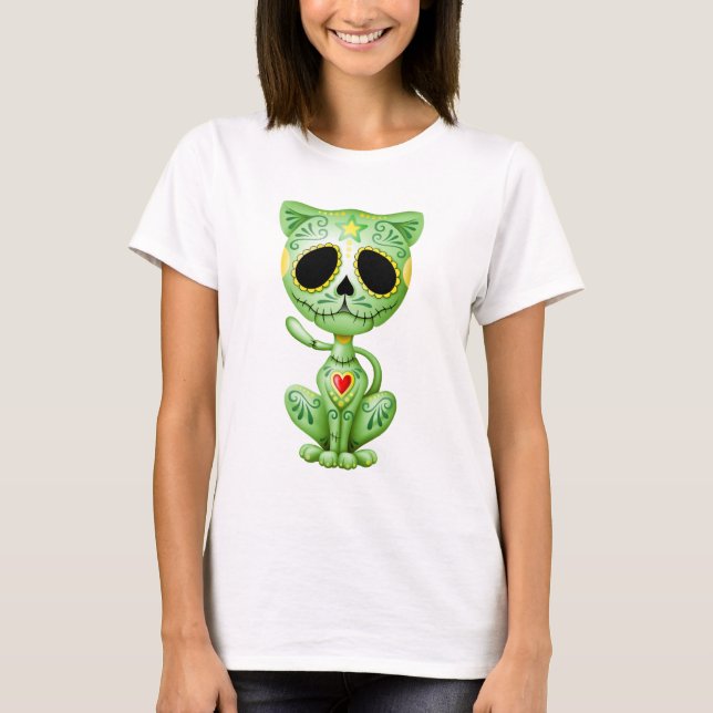 Camiseta Gatito verde del azúcar del zombi (Anverso)