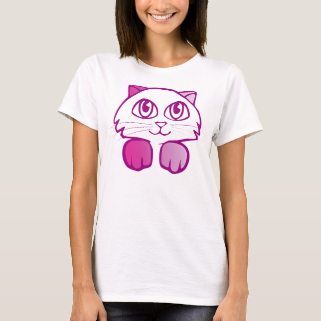 Camiseta Gatito violeta (Anverso)