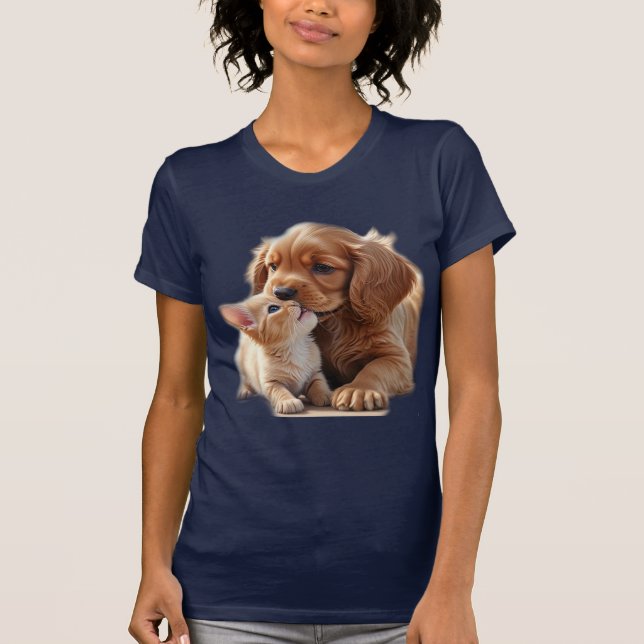 Camiseta Gatito y cachorro  (Anverso)