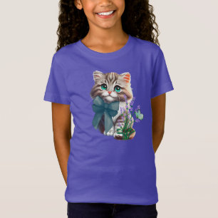 Camiseta Gatito y mariposa