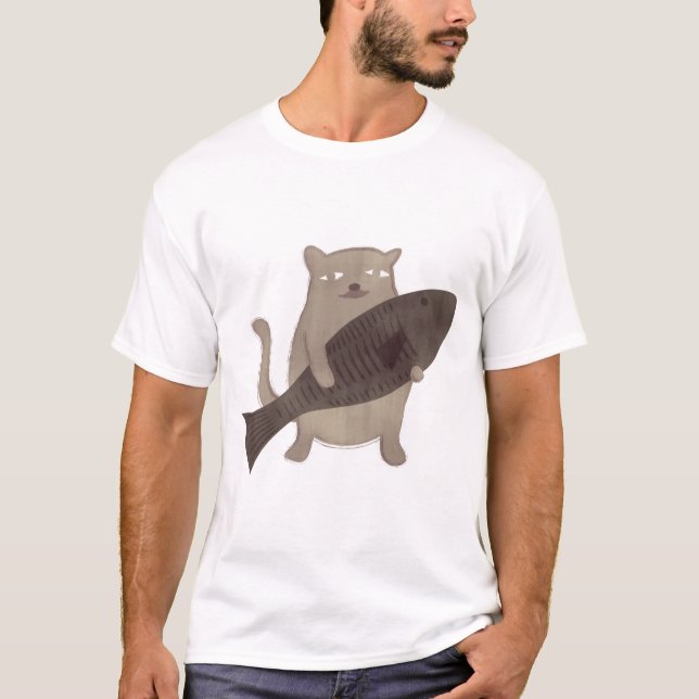 Camiseta Gatito y sus pescados (Anverso)