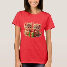 Camiseta **Gatitos Adorables Luchando por un Regalo – Diver