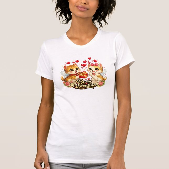 Camiseta Gatitos Be my Valentine (Anverso)
