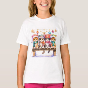 Camiseta Gatitos celebrando la Navidad, mimosos y lindos,