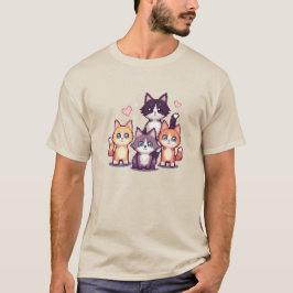 Camiseta Gatitos Coloridos Pixelados