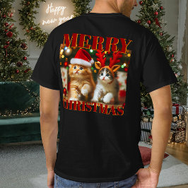 Camiseta Gatitos con Santa Claus y gorras de renos 2