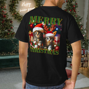 Camiseta Gatitos con Santa Claus y gorras de renos 4
