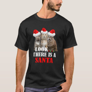 Camiseta Gatitos Con Sombrero De Papá Noel Tee Funny Navida