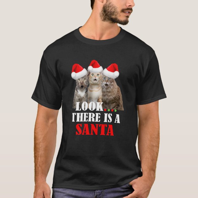Camiseta Gatitos Con Sombrero De Papá Noel Tee Funny Navida (Anverso)