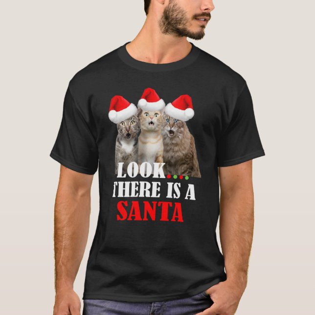 Camiseta Gatitos Con Sombrero De Papá Noel Tee Funny Navida (Anverso)