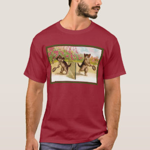 Camiseta Gatitos de época jugando al tenis