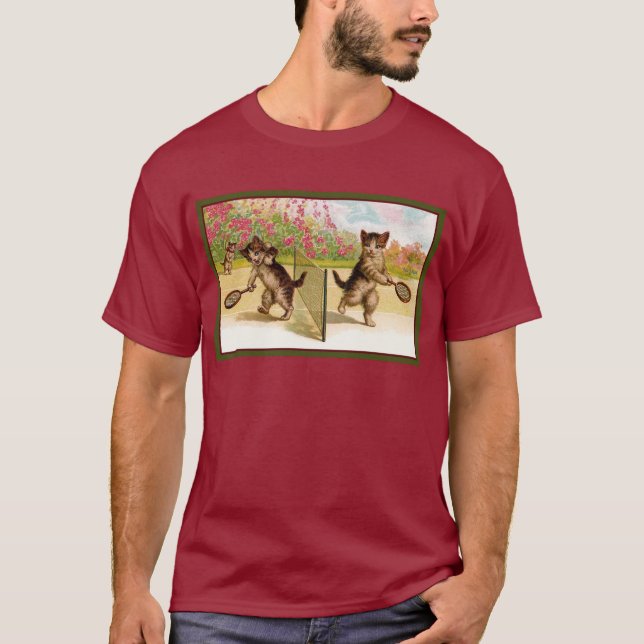 Camiseta Gatitos de época jugando al tenis (Anverso)