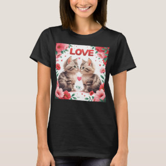 Camiseta Gatitos enamorados un dulce amor