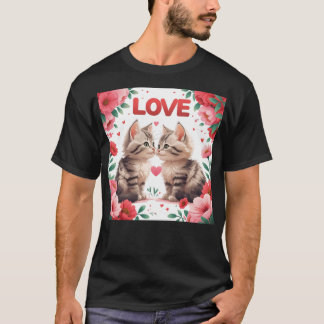 Camiseta Gatitos enamorados un dulce amor