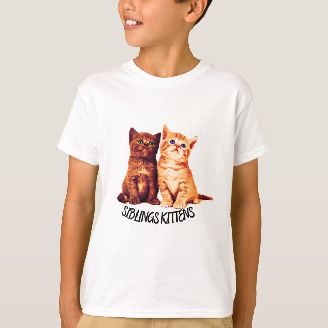 Camiseta Gatitos hermanos, dos gatos lindos (Anverso)