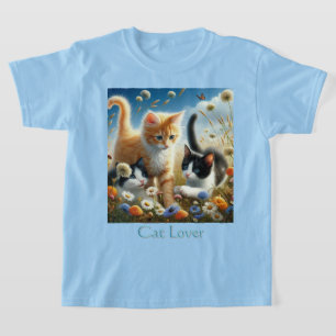 Camiseta Gatitos jugando en el amor de gatos en el jardín