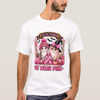 Camiseta Gatitos Lindos En Octubre Nosotros Usamos Rosa Cán