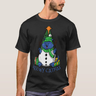 Camiseta Gatitos Meowy Catmas Gráfico Navideño