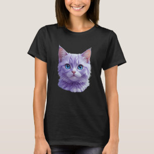 CAMISETA GATITOS MORADOS CARA DE GATO
