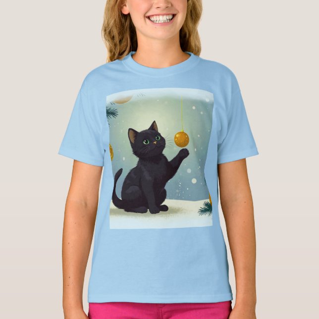 Camiseta Gatitos Navidades juguetones (Anverso)