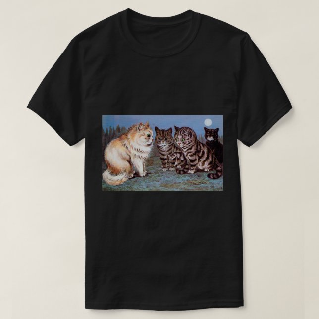 Camiseta Gatitos que se encuentran en el claro de luna, (Diseño del anverso)