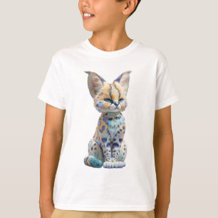 Camiseta Gatitos Serval Pastel de Manchas Azules Salvajes