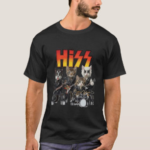 Camiseta Gatitos Siseantes Rockers Gato Divertido Rocker Ma