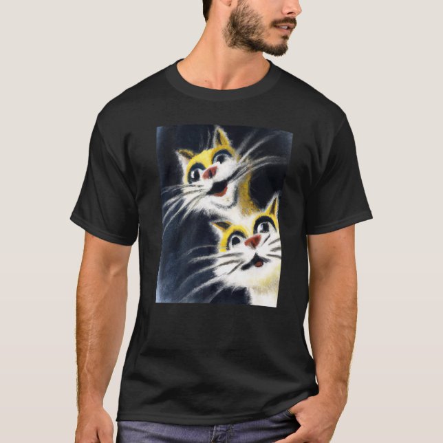 Camiseta Gatitos tontos dos gatos blancos (Anverso)