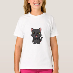Camiseta Gatitos vampiros negros lindos para niños