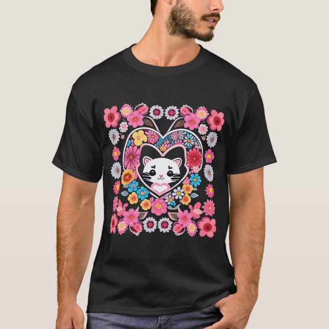 Camiseta Gatitos Y Flores (Anverso)