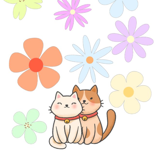 Camiseta Gatitos y flores (Subido por el creador)