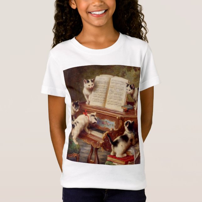 Camiseta Gatitos y piano (Anverso)