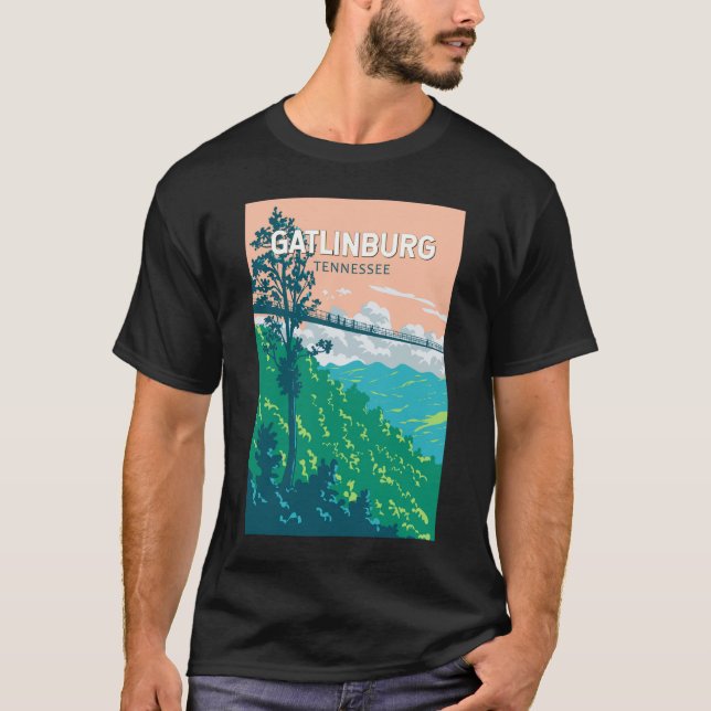 Camiseta Gatlinburg Tennessee Ilustracion Travel Art (Anverso)