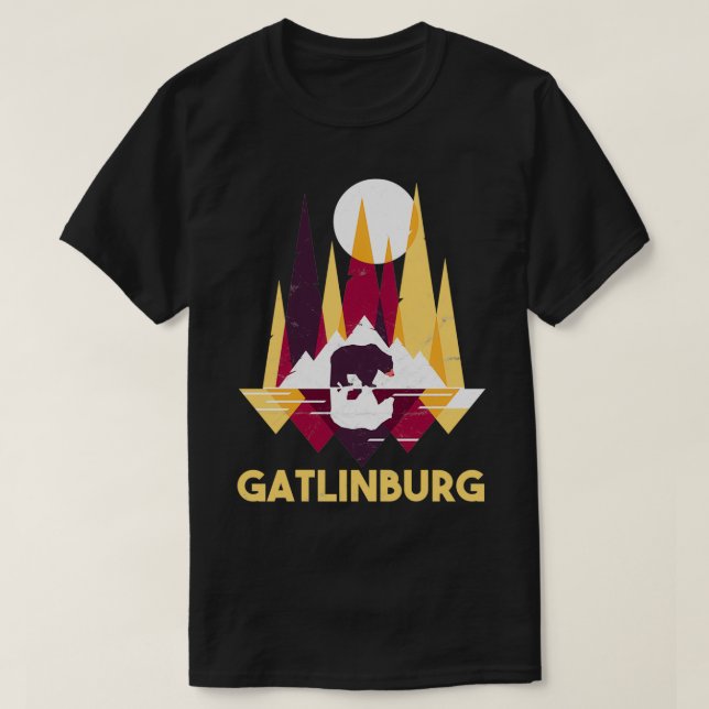 Camiseta Gatlinburg Tennessee TN Great Smoky MOuntains Blac (Diseño del anverso)