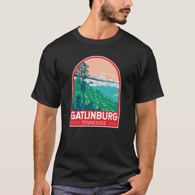 Camiseta Gatlinburg Tennessee Travel Art Emblem (Anverso)
