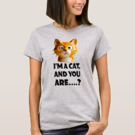 Camiseta Gato 3D con Actitud: 'Soy un Gato, y Tú Eres..